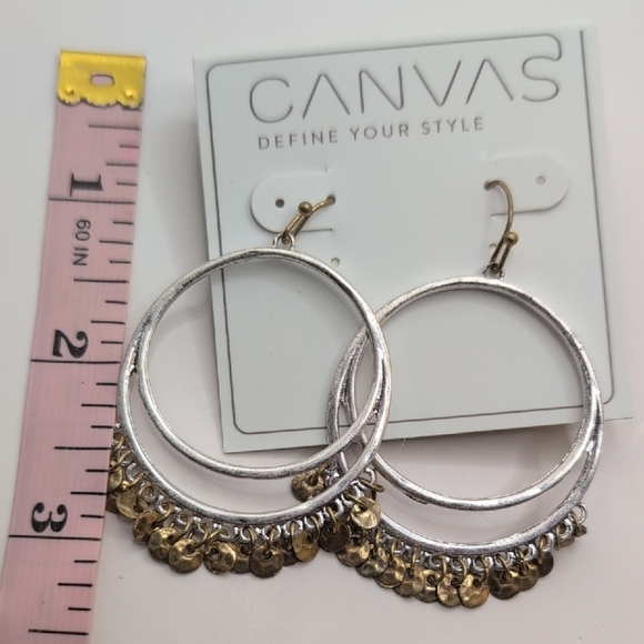 Bella Canvas Silver and Gold Hoop Earrings - Picture 5 of 5